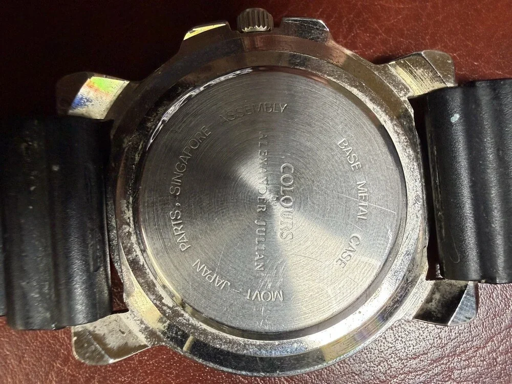 Colours by Alexander Julian Quartz Watch Red Blue Bezel Vintage Style Working